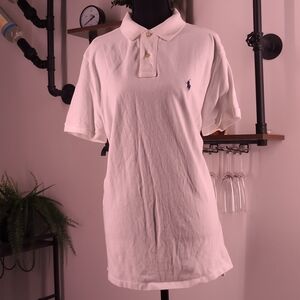 Classic Polo Ralph Lauren Short Sleeve Polo in White. Perfect for Office Siren